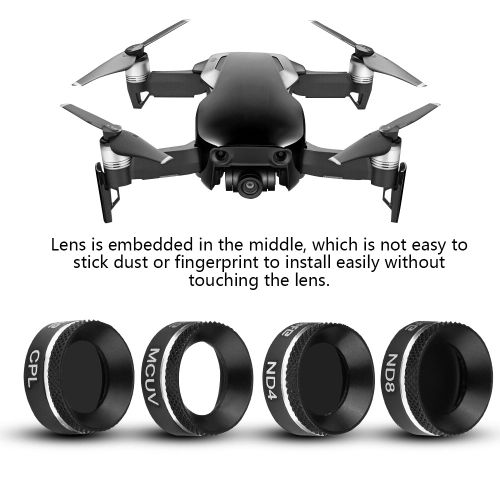 Lot De 4 Filtres Multicouches Pour Objectif De Camera De Drone Dji Mavic Air (Mcuv + Cpl + Nd4 + Nd8)-Qhfen
