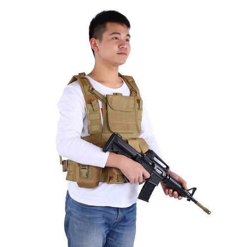 Gilet Tactique D'exterieur Molle Pour Gourde, Hydratation, Combat, Eau, Tan