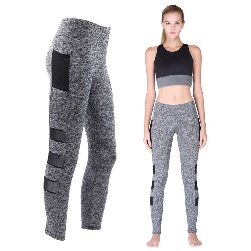 Leggings De Sport Respirants Et Extensibles Pour Femmes (Gris-S)