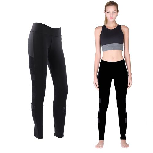 Leggings De Yoga Respirants Et Extensibles Pour Femmes (Noir-Xl)