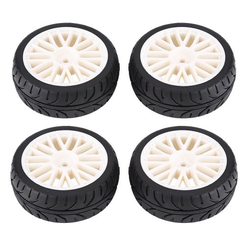 Lot De 4 Pneus En Caoutchouc Avec Moyeux Abs Pour Voiture Tout-Terrain Rc 1/10