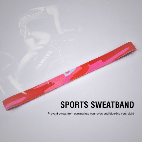 Bandeau Elastique Athletique Pour Adultes, Ideal Pour Les Sports De Fitness En Exterieur Et En Interieur (Rouge Camouflage)