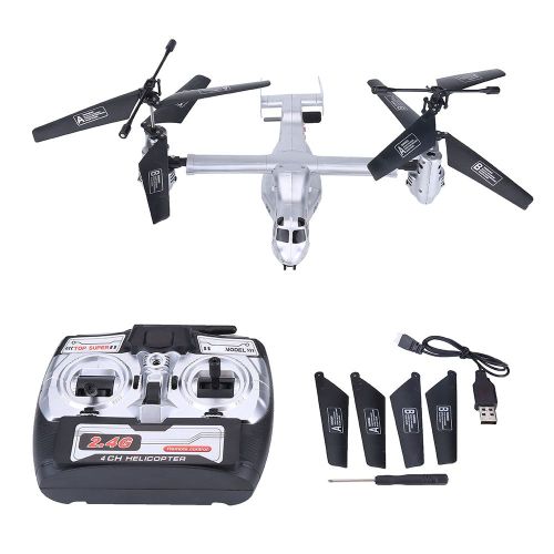 Avion telecommande 2,4 GHz 4,5 canaux, modele reduit d'helicoptere, argent