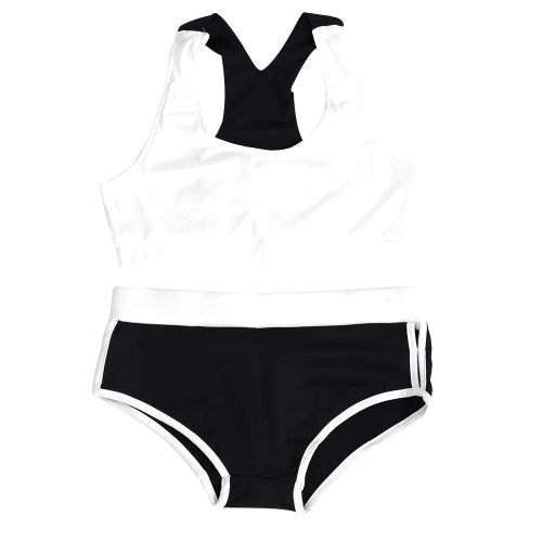 Ensemble De Sport Tendance Pour Femme, Soutien-Gorge Et Short, Pour Gym, Fitness, Yoga, Entrainement, Blanc, Taille M