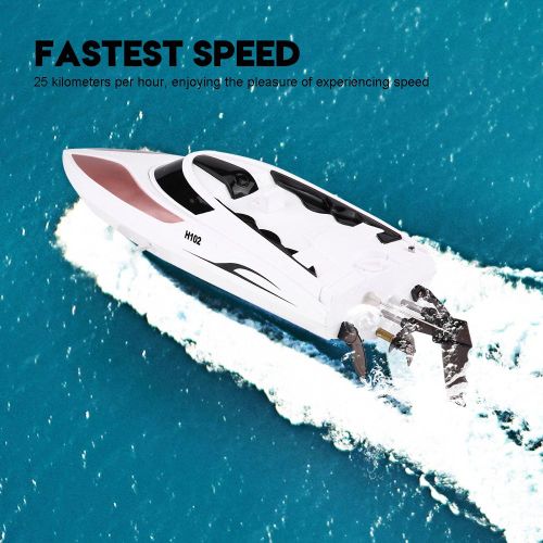 Bateau de course a moteur telecommande 2,4 GHz, 4 canaux, vitesse de 26 a 28 km/h, modele reduit de bateau jouet