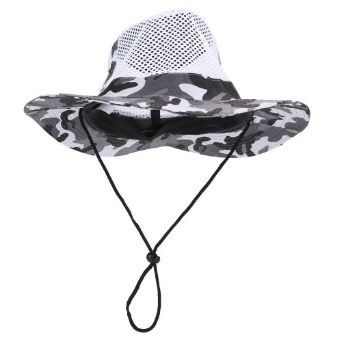 Chapeau De Soleil Unisexe En Maille A Motif Camouflage, Ideal Pour La Peche En Plein Air (C)