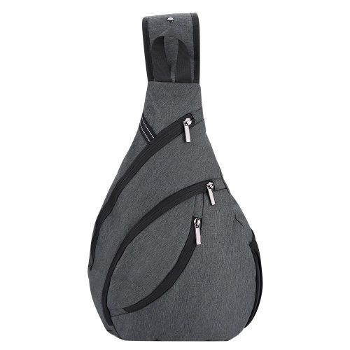 Sac a bandouliere unisexe en toile impermeable pour homme et femme (noir)