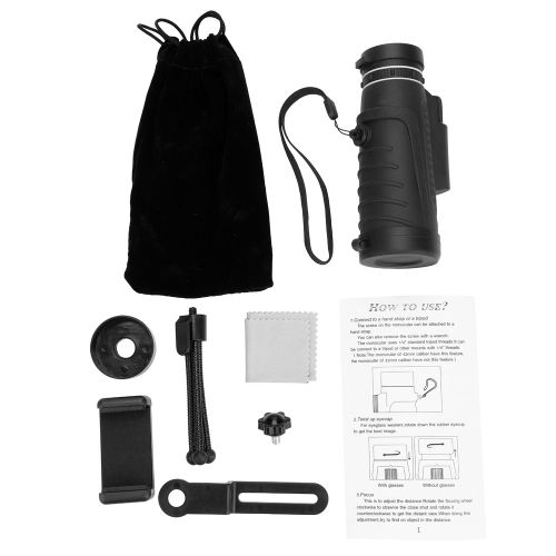 Telescope monoculaire etanche HD 12 fois pour l'exterieur, ideal pour le camping, la chasse, la voile (Combo 2)