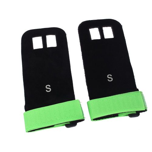 Gants De Gymnastique En Cuir Synthetique (Vert/S)