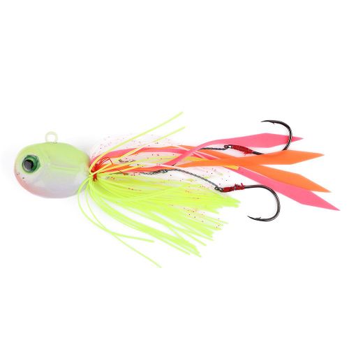 Leurres De Peche En Forme De Tete De Calmar Vert Fruite Avec Jupe En Silicone Pour La Peche En Eau Salee (Fruit Vert)