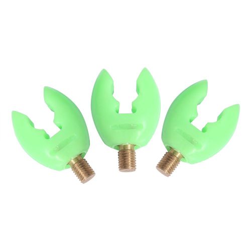 Lot De 3 Supports De Canne A Peche En Plastique Dore Fonce Avec Tete En U Et Poignees De Maintien (Vert)