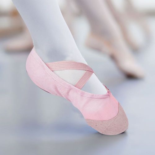 1 Paire De Chaussons De Danse Confortables Et Respirants En Toile Pour Enfants Et Filles (Rose 28)