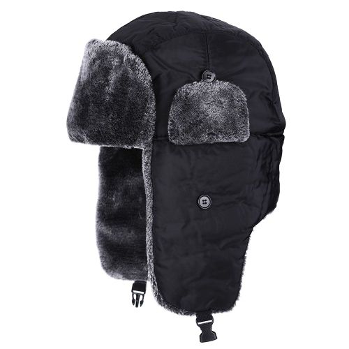 Bonnet De Ski Et De Neige Pour Homme Et Femme, Chaud, Avec Cache-Oreilles, Noir