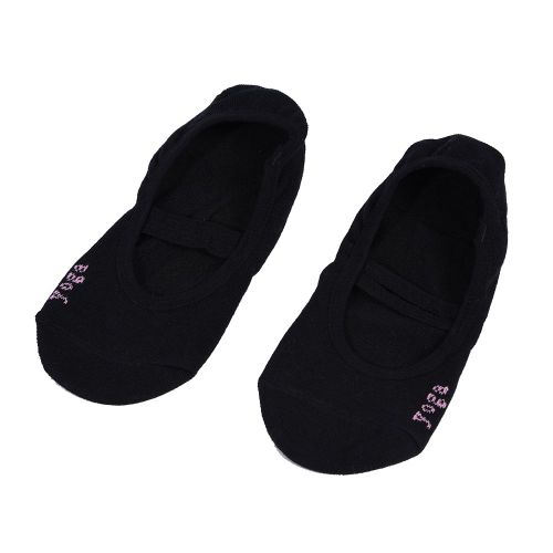 Chaussettes De Yoga Antiderapantes Pour Femmes, Chaussettes De Danse Classique, Chaussettes De Pilates A Bretelles Croisees (Noires)