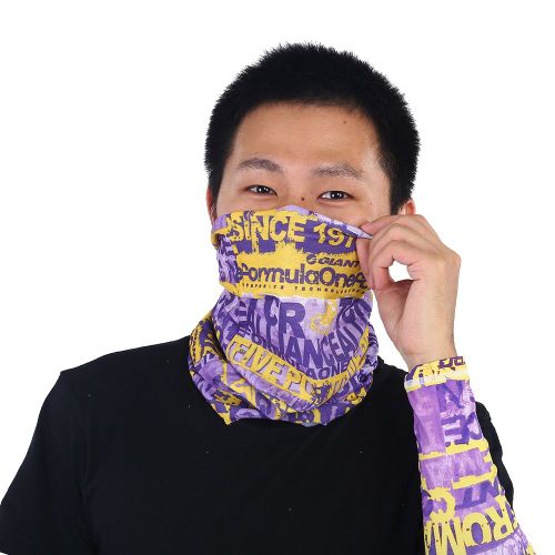 Ensemble Unisexe Multifonction Anti-Uv, Masque, Foulard Et Manchettes Violets (M)