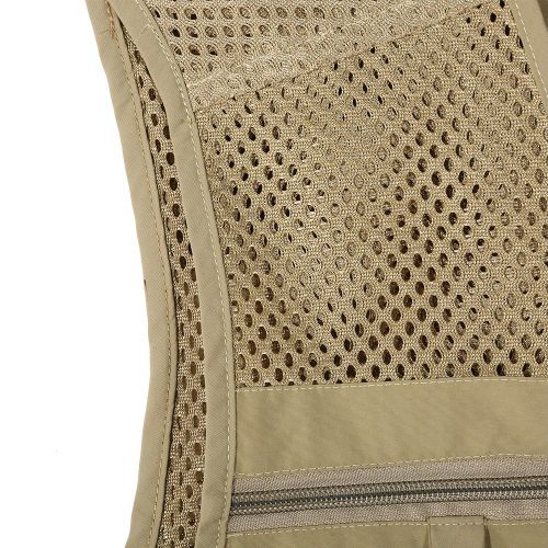 Gilet Multi-Poches Respirant En Maille A Sechage Rapide Pour Homme, Ideal Pour La Peche, La Photographie Ou L'exterieur, Taille Xl