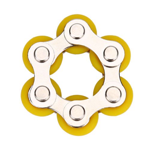 Nouveau jouet a chaine a rouleaux anti-stress pour les personnes souffrant de TDAH, d'anxiete et d'autisme (jaune)