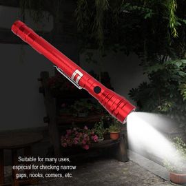 Mini Lampe Torche Led Multifonctionnelle, Telescopique Et Magnetique, Rotative (Rouge)