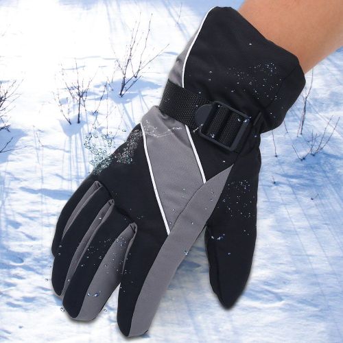 Gants D'hiver Coupe-Vent, Chauds Et Antiderapants Pour Homme Et Adulte, Pour Le Ski, Le Cyclisme, L'escalade (Gris)
