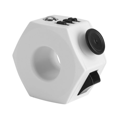 Mini-jouet creatif et amusant en forme de cube rotatif magique pour soulager le stress des adultes (noir)