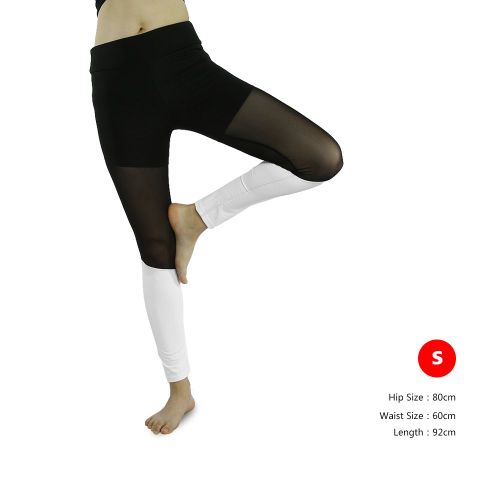 Leggings De Sport Pour Femmes, Pantalons De Yoga, De Course A Pied, De Fitness, D'entrainement, D'athletisme (Blanc, Taille S)
