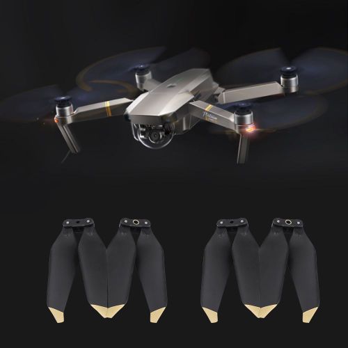 Helices A Degagement Rapide Silencieuses, Sens Horaire Et Antihoraire, Pour Drone Dji Mavic Pro, 2 Paires, Rayures Dorees-Qhfen