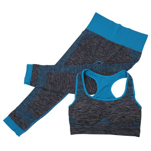 Tenues De Sport Pour Femmes, Soutien-Gorge De Yoga, Leggings, Vetements De Fitness (Bleu M)