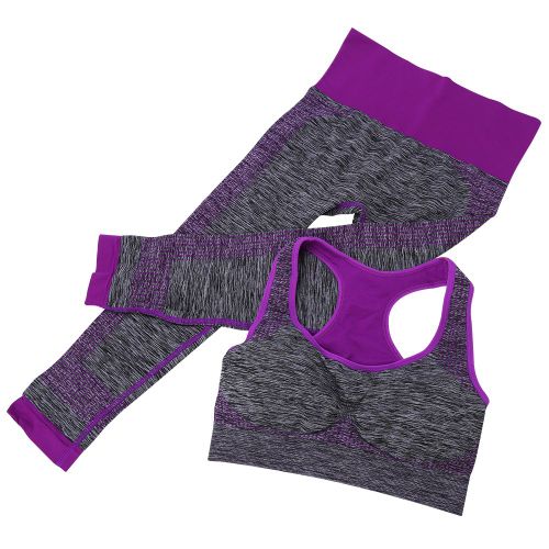 Tenues De Sport Pour Femmes, Soutien-Gorge De Yoga, Leggings, Vetements De Fitness (Violet S)