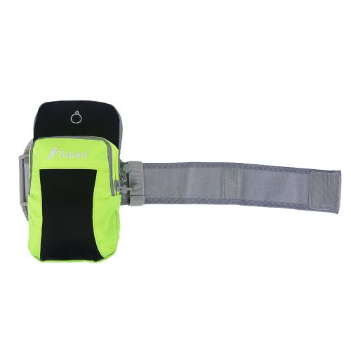 Sac De Sport Pour Course A Pied, Brassard, Etui Pour Telephone (Noir Et Vert, Taille S)