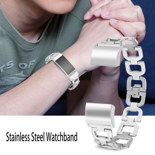 Bracelet De Montre Decoratif En Acier Inoxydable (Argent)