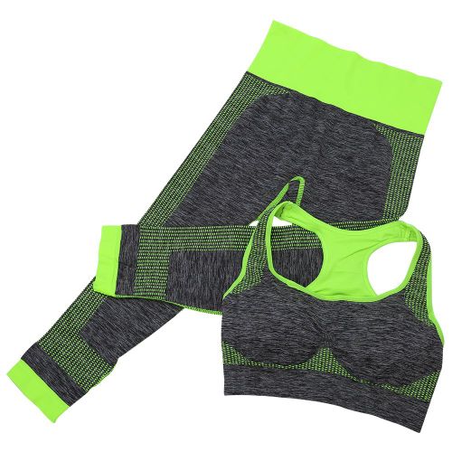 Tenues De Sport Pour Femmes, Soutien-Gorge De Yoga, Leggings, Vetements De Fitness (Vert S)