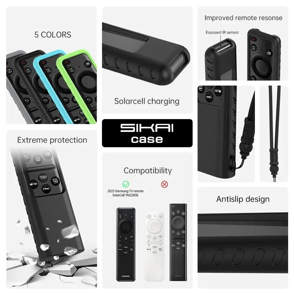 Housse de tlcommande en Silicone pour Samsung 2023 TM2360E BN59 01432A TM2361E BN59 01455E, tlcommande Smart TV Samsung Anit perdue avec lanire-Fluorescent Vert image 4 | Rakuten