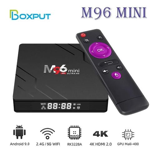Mini boîtier Smart TV M96, 2 Go, 16 Go, Android 9.0, RockChip RK3228A, 2.4G, 5G, Wifi, 4K, lecteur multimédia décodeur-UE Plug