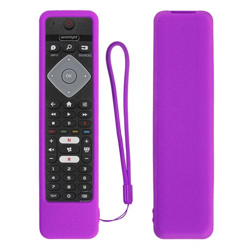 Coque en silicone pour télécommande Philips Smart TV YKF456-001 55PUS7304 75PUS7354 70PUS7304, housse de protection antidérapante-Violet