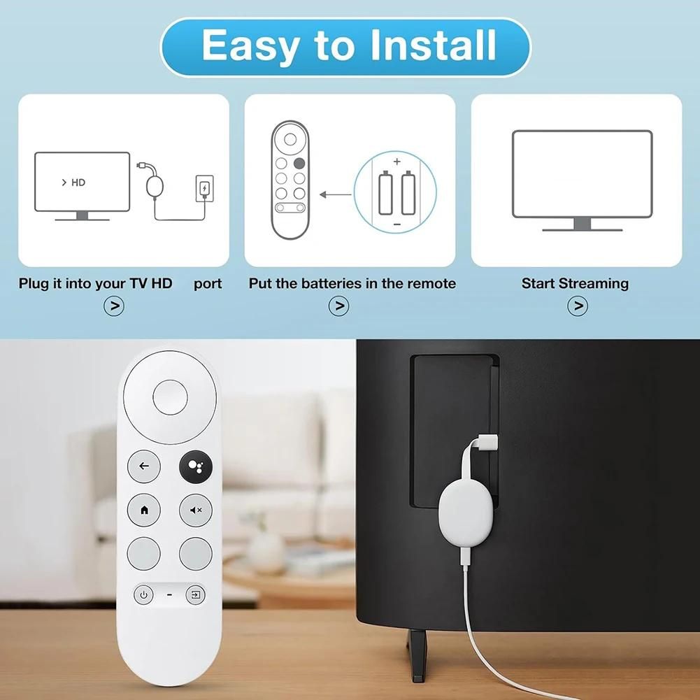 G9N9N Smart TV tlcommande Bluetooth-Compatible dcodeur vocal tlcommande pour Google TV Chromecast 4K neige- image 4 | Rakuten