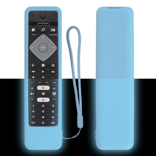 Coque en silicone pour télécommande Philips Smart TV YKF456-001 55PUS7304 75PUS7354 70PUS7304, housse de protection antidérapante-Bleu clair