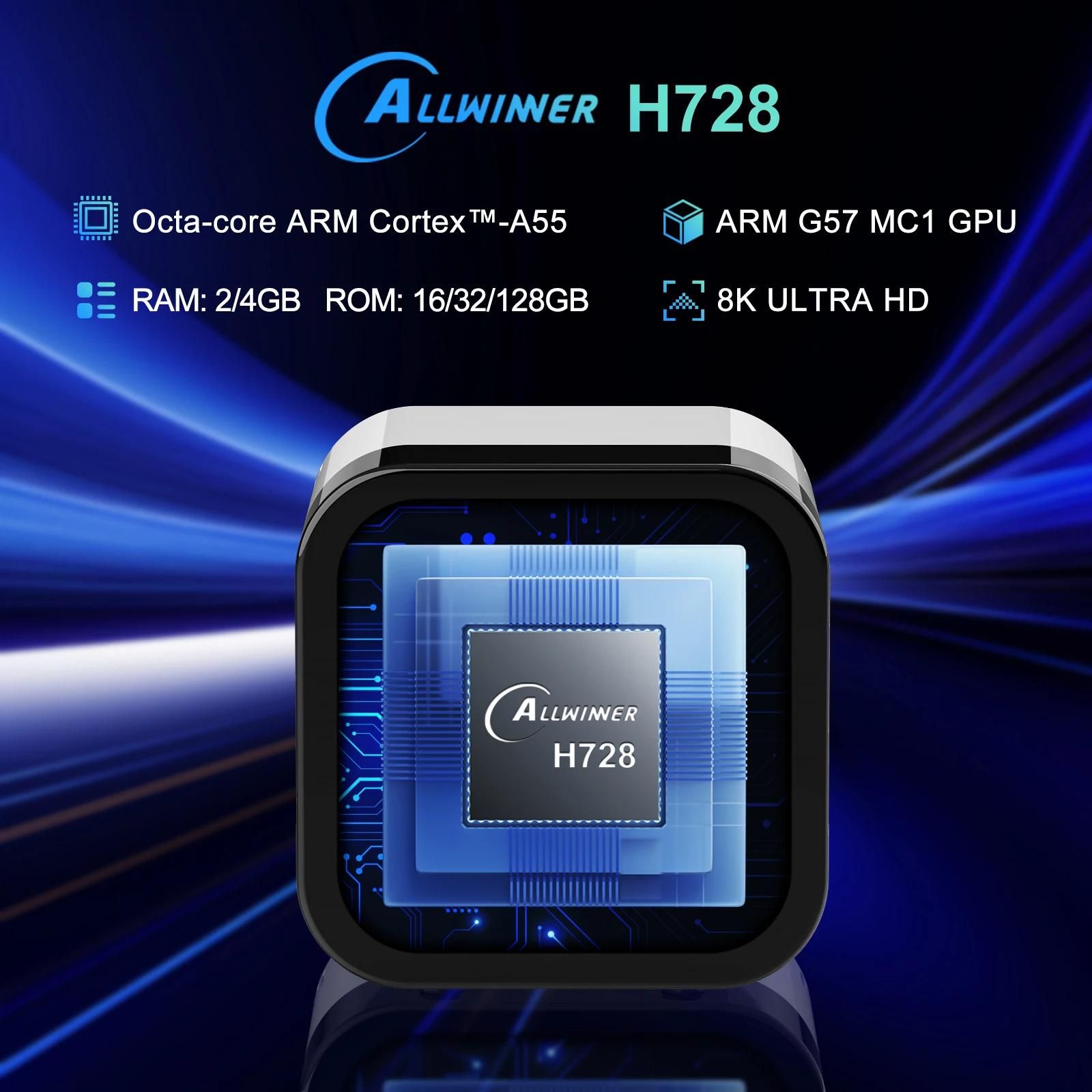 H96 Max H728 Smart TV Box, Allwinner Octa Core 8K Ultra HD, Android 14, dcodeur de lecteur multimdia, Ethernet 1000M, WiFi 6-Ue Plug image 5 | Rakuten