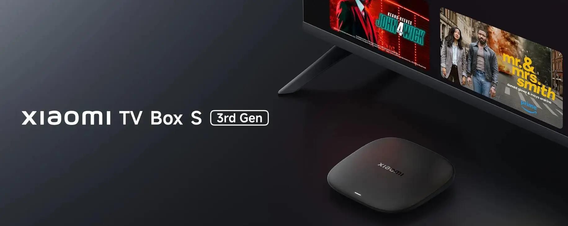 Xiaomi-Smart TV Box S 3rd Gen, Android TV Box, 4K, UHD, WiFi 6, 32 Go, Dean, Dolby Vision HDR10 +, Google Assistant, BTstimulations, Nouveau-Ue Plug image 1 | Rakuten