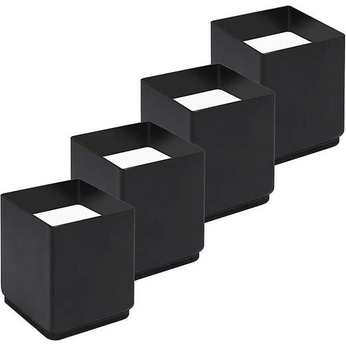 Lot De 4 Rehausseurs De Pieds De Lit En Acier Carbone, Rehausseurs De Meubles Pour Ajouter 5 Cm De Hauteur, Rehausseurs De Table, De Chaise Ou De Canapé, Gain De Place Pour Bureau Et Literie (Noir)