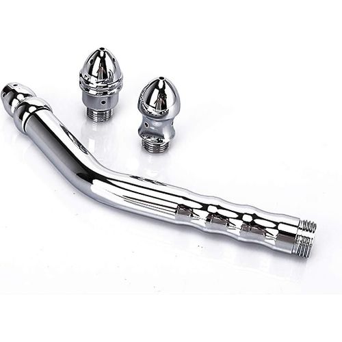 Douche à lavement d'angle avec 3 têtes pour un nettoyage vaginal et anal en profondeur, pommeau de douche bidet en aluminium pour le lavage des parties intimes, système de douche colique