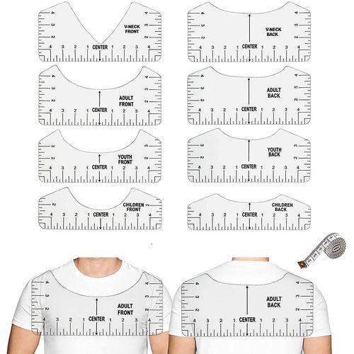Règle De Guidage Pour T-Shirts, 8 Pièces, Outil D'alignement Pour T-Shirts, Outil D'étalonnage Portable De Haute Précision Pour Adultes