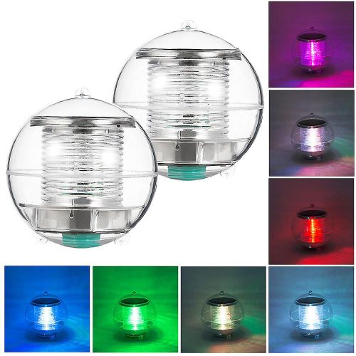 Lampes De Piscine Solaires Eletorot, 7 Couleurs Changeantes, Éclairage Led Pour Jardin (2 Pièces), 8 X 8 Cm