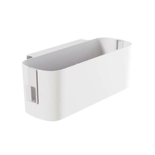Table De Chevet - Panier De Rangement Suspendu - Avec Crochet - Organiseur Multifonctionnel - Accessoire De Chambre - Blanc - Plastique - 33,2 X 14,5 X 12 Cm - Pour La Maison, De