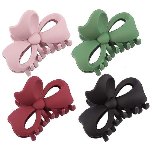 Lot De 4 Grandes Pinces À Cheveux - Pinces À Cheveux Papillon Creuses - Pinces Antidérapantes Pour Femmes Et Filles, Cheveux Fins, Tenue Forte Pour Cheveux Épais 