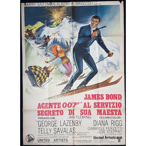 007 James Bond 007 - Au Service Secret De Sa Majesté - On Her Majesty's Secret Service * Film 1969 Peter Hunt - Affiche De Cinéma Originale Italienne 140x100 Cm - Movie Poster * George Lazenby