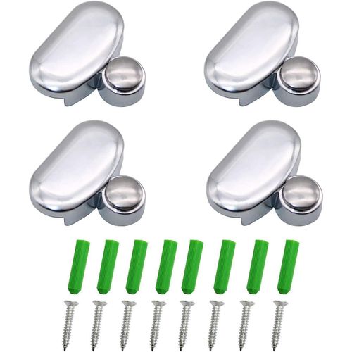 Lot de 4 pinces ovales pour miroir, 3 à 5 mm, en alliage de zinc, pour étagères en verre, pour maison, hôtel, bureau, barbier, établi, salle de bain