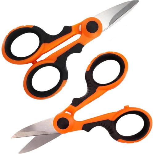 Lot de 2 ciseaux pour câbles à fibre optique, ciseaux d'électricien et pince à dénuder, pour ciseaux électriques polyvalents pour couper les câbles électriques
