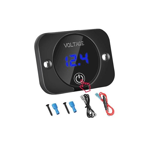 Voltmètre numérique à LED DC 12/24 V, testeur de tension étanche pour camion, avec écran tactile numérique à lumière bleue