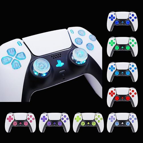 Joystick Lumineux Multicolore Pour Manette Ps5, Bouton Home, Symbole Classique Noir, Kit Led Dtf Pour Manette Ps5 - Manette N