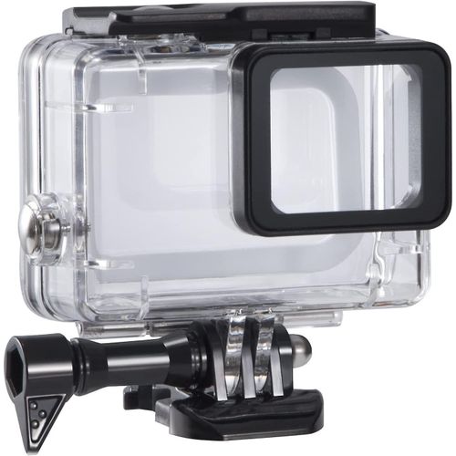 Boîtier étanche compatible avec les caméras d'action GoPro Hero7/6/5 (2018) Black, boîtier de protection pour plongée à 45 m avec vis longue et base de montage